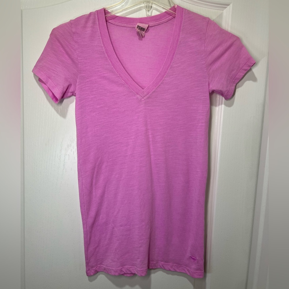 PINK V-Neck T-Shirt XS